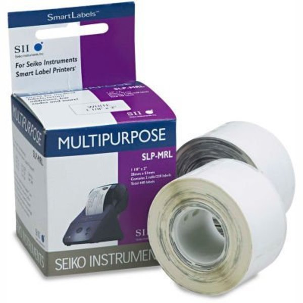 Seiko Instruments Seiko Self-Adhesive Multiuse Labels, 1-1/8 x 2, White, 440/Box SLPMRL